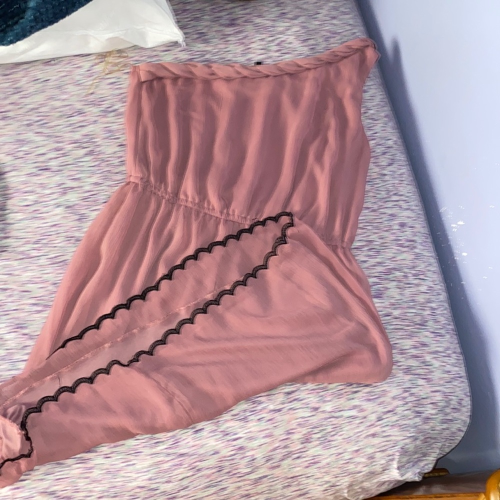 Formal pink dress with black outlining